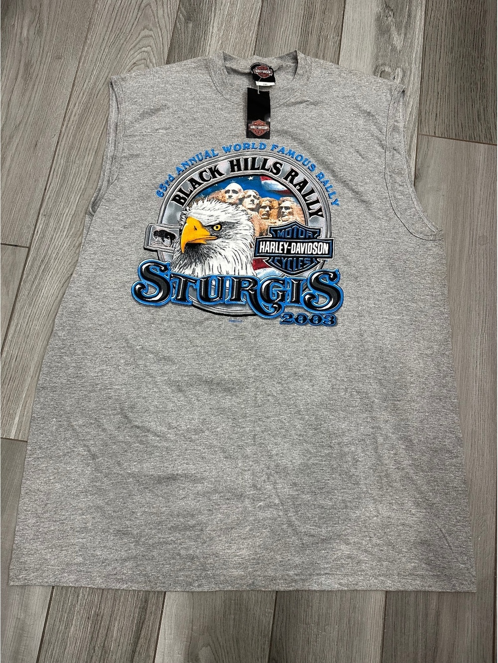 Harley-Davidson 2003 Sturgis Black Hills Rally Sleeveless T-Shirt 2XL Gray
